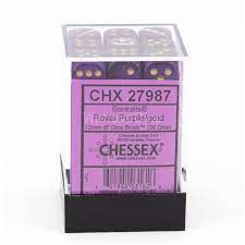 Royal Purple/gold: Borealis 36d6 12mm Dice Set CHX 27987