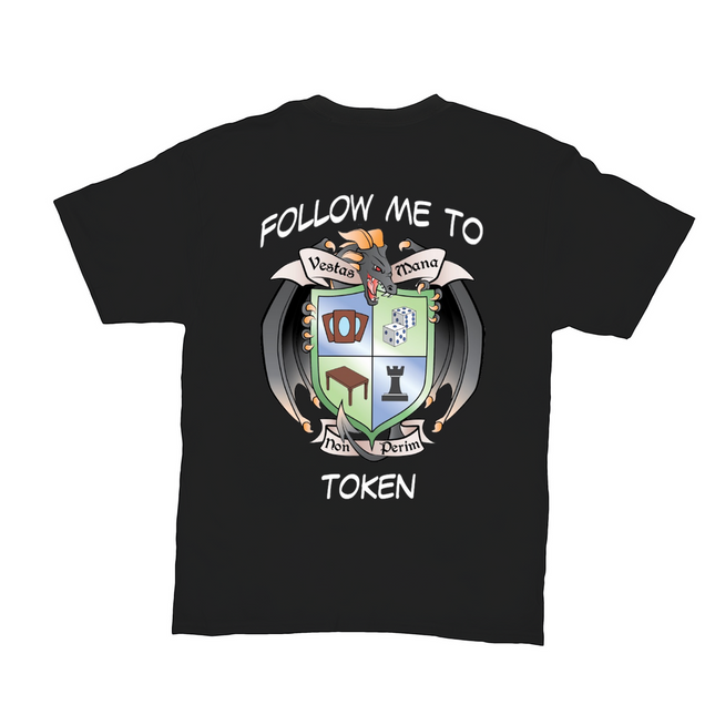 Adult follow me to Token T-shirt white font