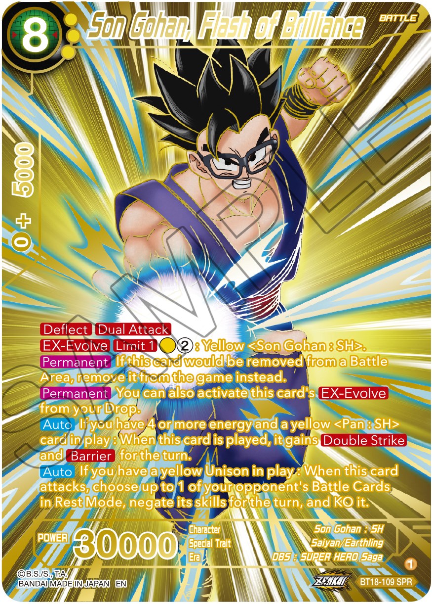 Son Gohan, Flash of Brilliance (SPR) (BT18-113) [Dawn of the Z-Legends TokenMTG Son Gohan, Flash of Brilliance (SPR) (BT18-113) [Dawn of the Z-Legends TokenMTG