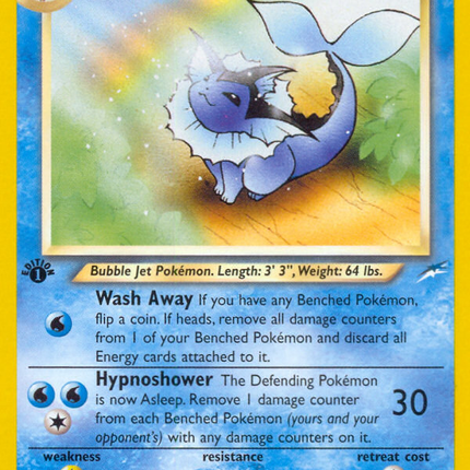 Light Vaporeon (52/105) [Neo Destiny 1st Edition]
