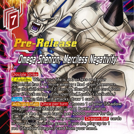 Omega Shenron, Merciless Negativity (BT18-004) [Dawn of the Z-Legends Prerelease Promos]