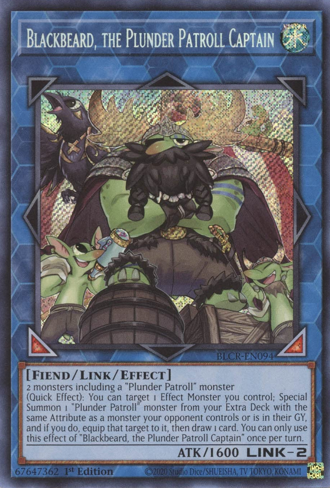 yugioh plunder patroll deck Blackbeard, the Plunder Patroll Captain [BLCR-EN094] Secret Rare – TokenMTG