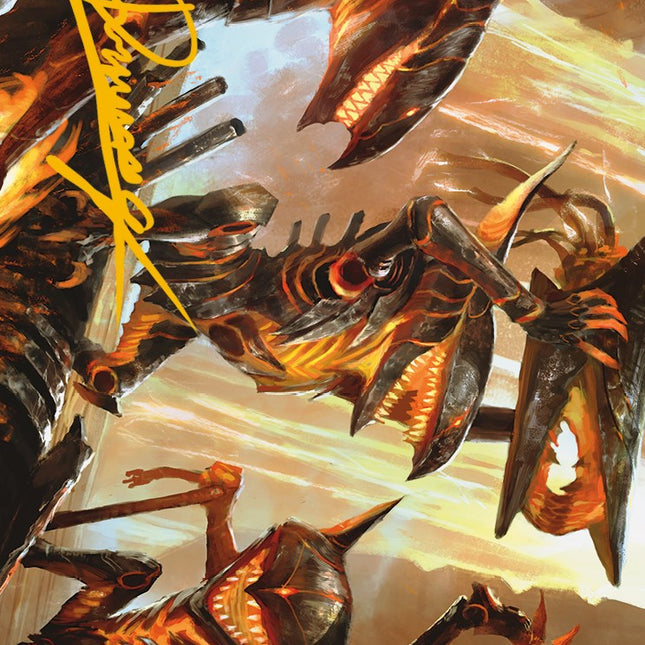 Gleeful Demolition Art Card (Gold-Stamped Signature) [Phyrexia: All Will Be One Art Series]