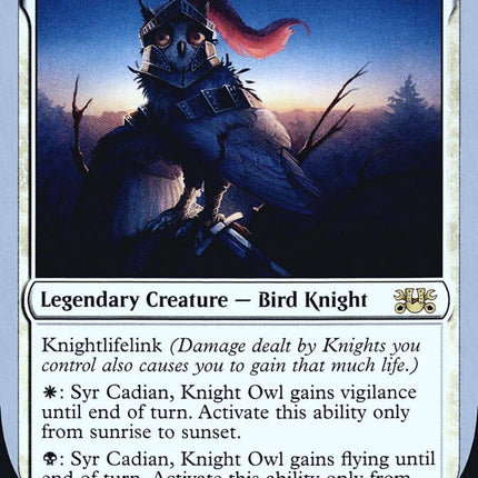 Syr Cadian, Knight Owl (Unfinity Foil Edition) [The List]