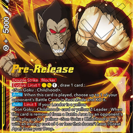 Great Ape Son Goku, Instincts Unleashed (BT18-096) [Dawn of the Z-Legends Prerelease Promos]