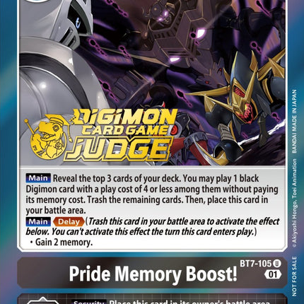 Pride Memory Boost! [BT7-105] (Judge Pack 3) [Next Adventure Promos]