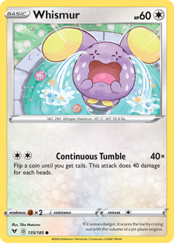 pokemon sword and shield vivid voltage card prices Whismur (135/185) [Sword & Shield: Vivid Voltage] – TokenMTG