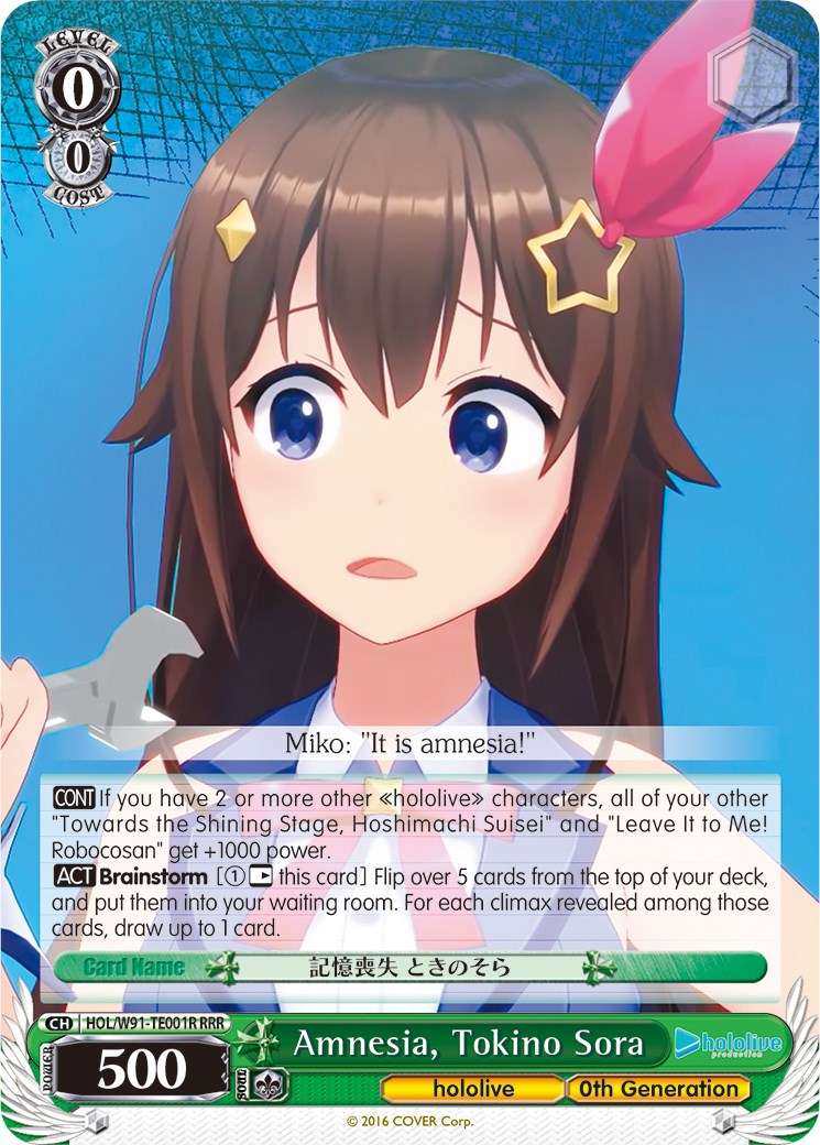 Amnesia, Tokino Sora (HOL/W91-TE001R RRR) [hololive production] – TokenMTG