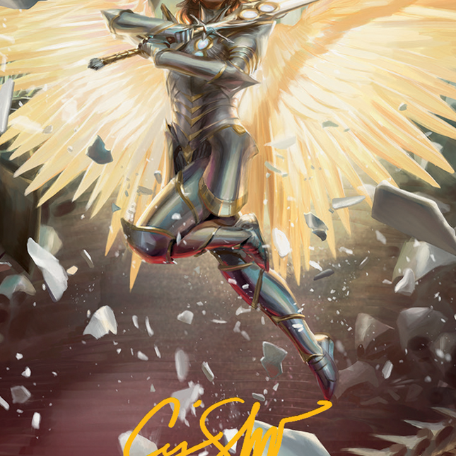 Archangel Elspeth Art Card (Gold-Stamped Signature) [March of the Machine Art Series]