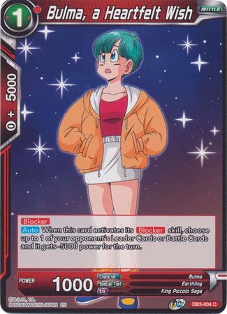 Bulma, a Heartfelt Wish (DB3-004) [Giant Force] – TokenMTG