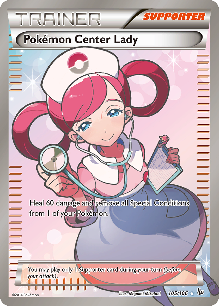 lady pokemon card value 159/196 - Origen perdido - 4X Trainer reveal them Pokemon Center Lady (105/106) [XY: