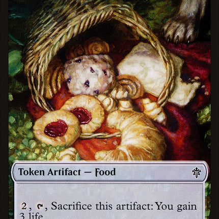 Human Warrior // Food (17) Double-Sided Token [Throne of Eldraine Tokens]