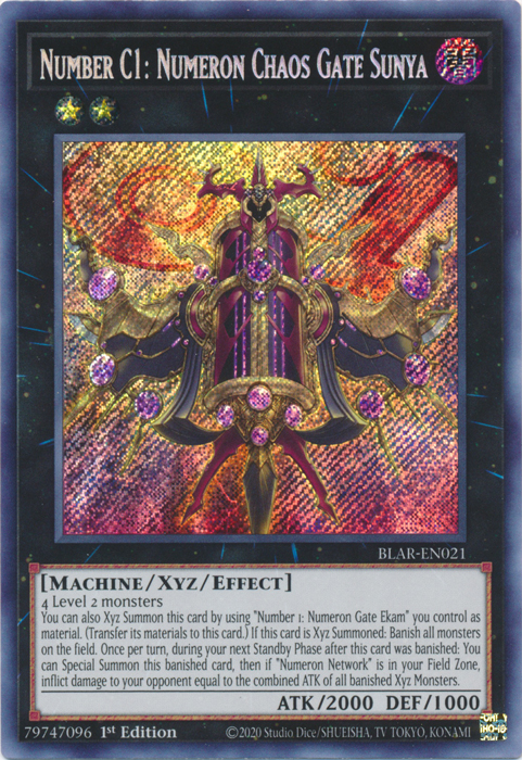 Number C1: Numeron Chaos Gate Sunya [BLAR-EN021] Secret Rare – TokenMTG