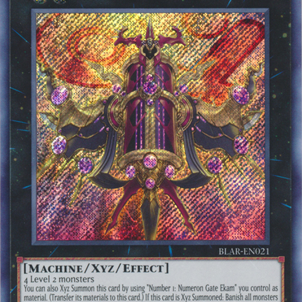 yugioh numeron cards Number C1: Numeron Chaos Gate Sunya [BLAR-EN021] Secret Rare – TokenMTG