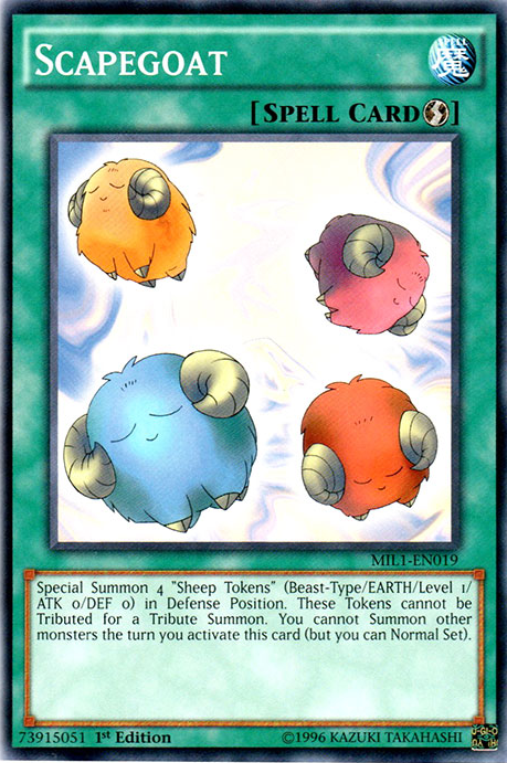 scapegoat yugioh card price Yu-Gi-Oh! - (SDJ-041) - Starter Deck Joey - 1st Edition may be 1st or Unlimited Edition Yu-Gi-Oh! Card LDK2-ENJ28 Scapegoat (Common)