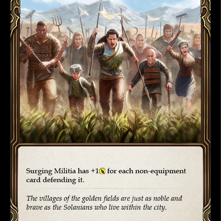 Surging Militia (Yellow) [MON288-RF] (Monarch)  1st Edition Rainbow Foil