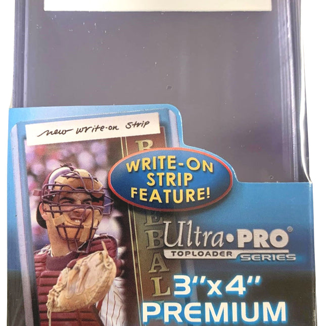 Ultra PRO: Toploader w / Write-On Strip - Super Clear Premium (3" x 4" / 25ct)