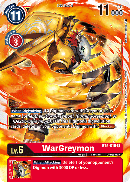 digimon wargreymon card WarGreymon [BT5-016] [Battle of Omni]