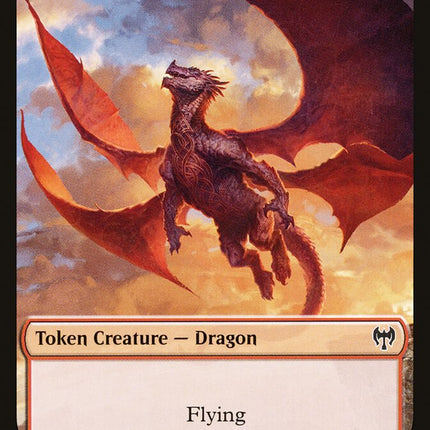 Human Warrior // Dragon Double-Sided Token [Kaldheim Tokens]