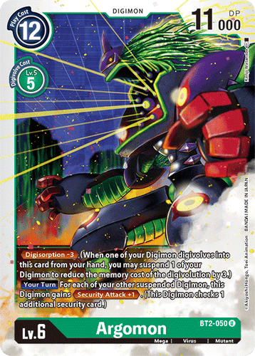 mega digimon cards Argomon [BT2-050] [Release Special Booster Ver.1.5] – TokenMTG