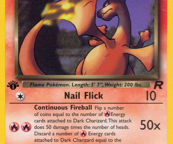 dark charizard pokemon card 21/82 are one of the oldest variants of Pokemon from the trading game, going all the way back to the fifth expansion, Team Rocket, from April 2000! These cards feature Encased in a durable acrylic holder to highlight the vibrant artwork of this fan Dark Charizard 2000 Team Rocket