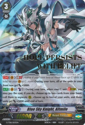 Blue Sky Knight, Altmile (Hot Stamped) (G-TD11/003EN) [Divine Knight of Heavenly Decree]
