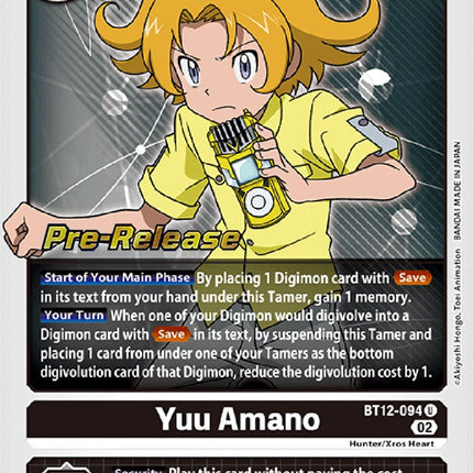 Yuu Amano [BT12-094] [Across Time Pre-Release Cards]