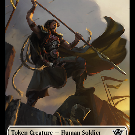 Human (04) // Human Soldier (02) Double-Sided Token [The Lord of the Rings: Tales of Middle-Earth Commander Tokens]