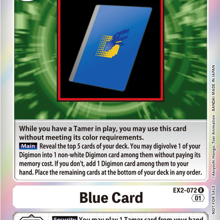 Blue Card [EX2-072] (Event Pack 4) [Digital Hazard Promos]