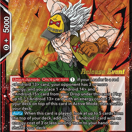 Android 13, Uninvited Guest (Fighter's Ambition Holiday Pack) (BT19-021) [Tournament Promotion Cards]