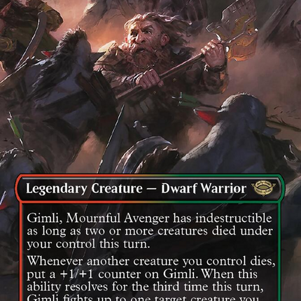 Gimli, Mournful Avenger (Borderless Alternate Art) [The Lord of the Rings: Tales of Middle-Earth]