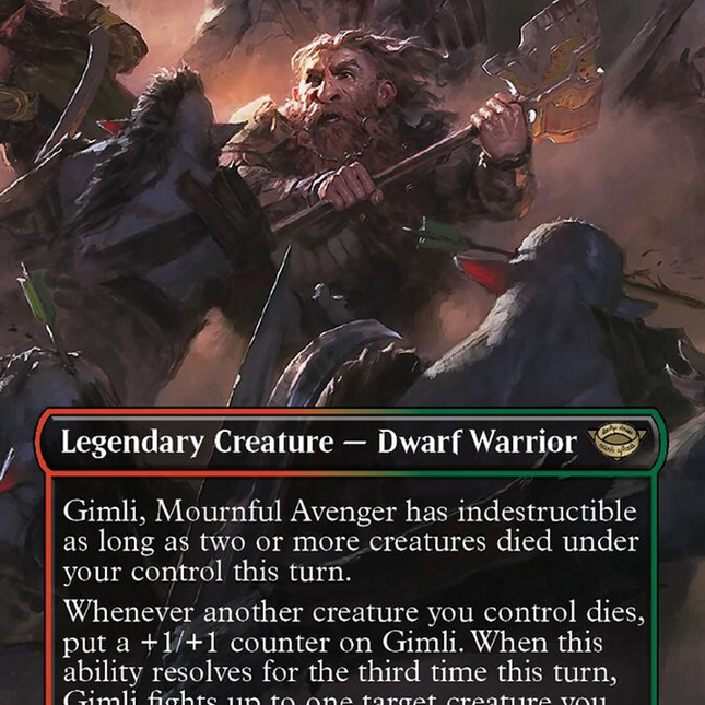 Gimli, Mournful Avenger (Borderless Alternate Art) [The Lord of the Rings: Tales of Middle-Earth]