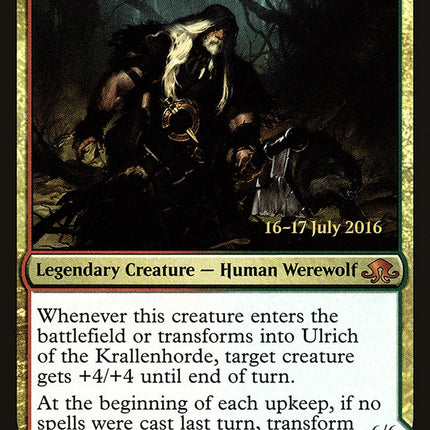 Ulrich of the Krallenhorde // Ulrich, Uncontested Alpha [Eldritch Moon Prerelease Promos]