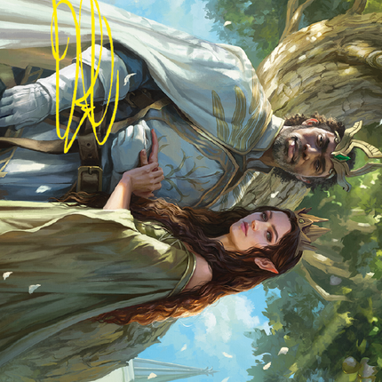 Aragorn and Arwen, Wed Art Card (Gold-Stamped Signature) [The Lord of the Rings: Tales of Middle-earth Art Series]