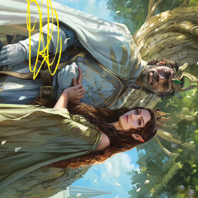 Aragorn and Arwen, Wed Art Card (Gold-Stamped Signature) [The Lord of the Rings: Tales of Middle-earth Art Series]