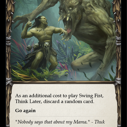 Swing Fist, Think Later (Yellow) [CRU020] (Crucible of War)  1st Edition Normal