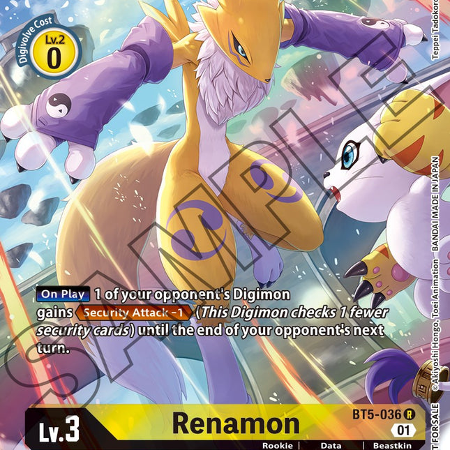 digimon card game renamon Renamon [BT5-036] (Tamer's Card Set 1) [Battle of Omni Promos] – TokenMTG