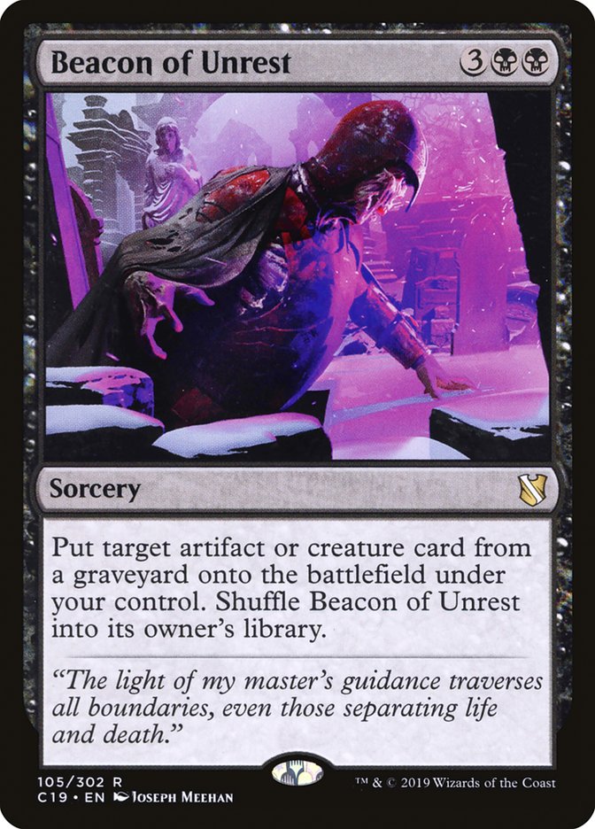 mtg cards that shuffle graveyard into library Beacon of Unrest [Commander 2019] – TokenMTG
