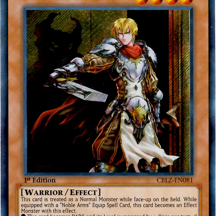 noble knight cards yugioh Bedwyr - NKRT - Platinum Rare While equipped with a Noble Arms Equip Spell Card YuGiOh Noble Knights of the