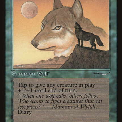 Wyluli Wolf (Light Mana Cost) [Arabian Nights]