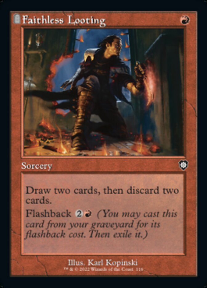 looting cards mtg Faithless Looting (Retro) [The Brothers' War Commander] – TokenMTG