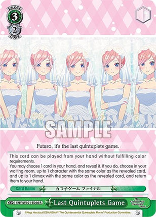 Last Quintuplets Game (5HY/W101-E046 R) [The Quintessential Quintuplets Movie]
