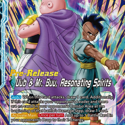 Uub // Uub & Mr. Buu, Resonating Spirits (BT21-034) [Wild Resurgence Pre-Release Cards]
