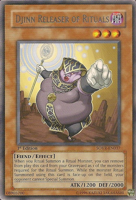can ritual monsters be special summoned Djinn Releaser of Rituals [SOVR-EN037] Rare – TokenMTG