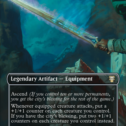 Anduril, Narsil Reforged (Borderless) (Surge Foil) [The Lord of the Rings: Tales of Middle-Earth Commander]