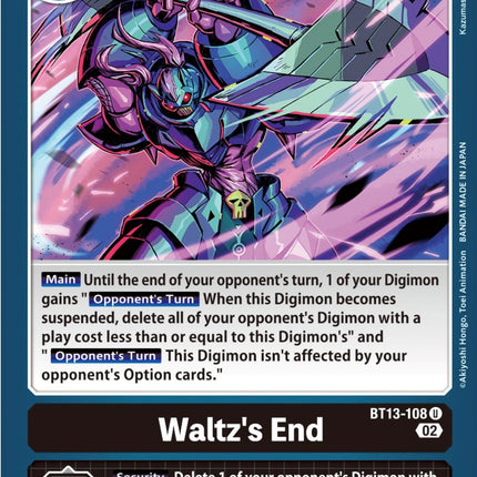 Waltz's End [BT13-108] [Versus Royal Knight Booster]