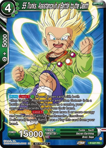 SS Trunks, Assistance in a Battle to the Death (Zenkai Series Tournament Pack Vol.5) (P-527) [Tournament Promotion Cards]