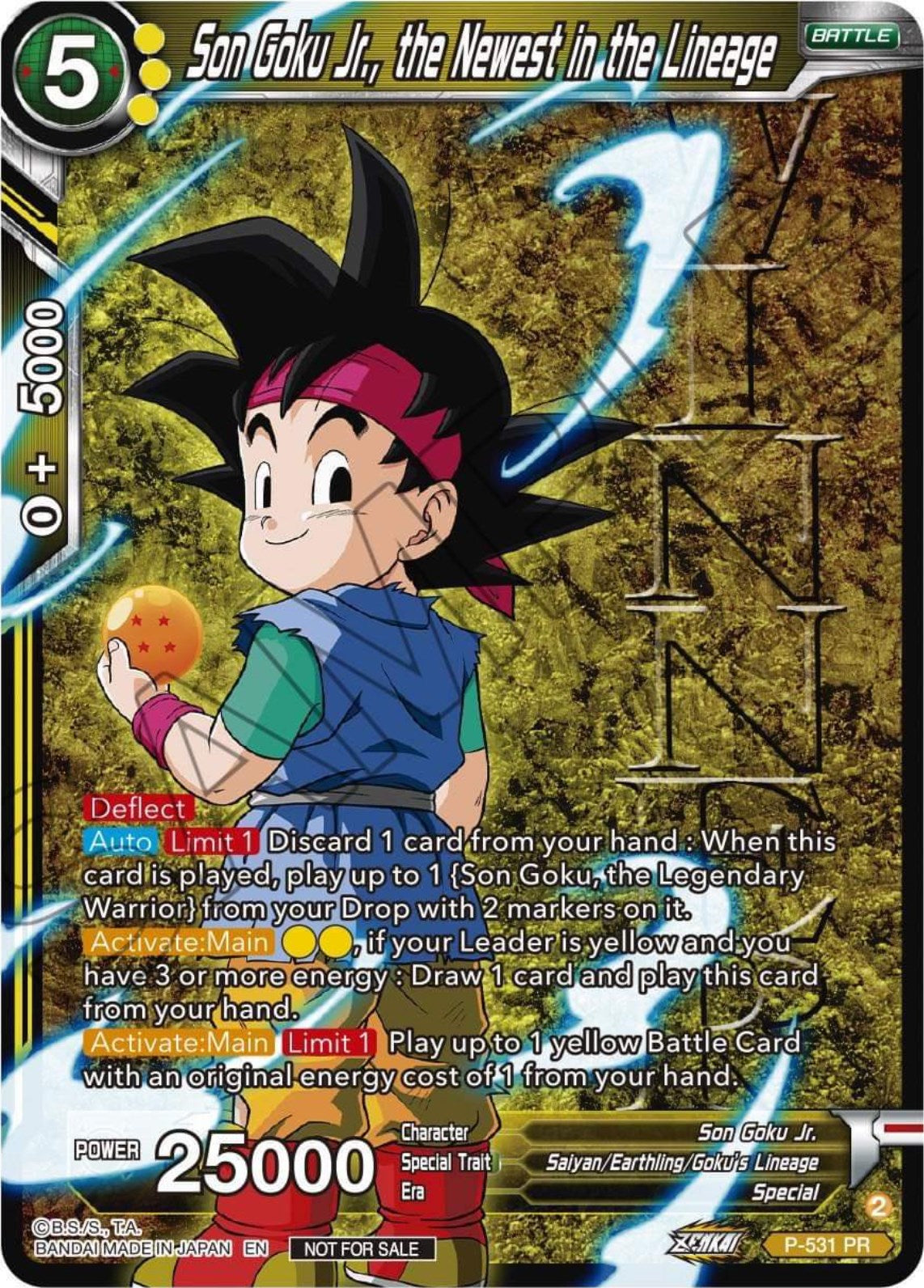 Son Goku Jr., the Newest in the Lineage (Winner-Stamped) (Zenkai Serie TokenMTG Son Goku Jr., the Newest in the Lineage (Winner-Stamped) (Zenkai Serie TokenMTG