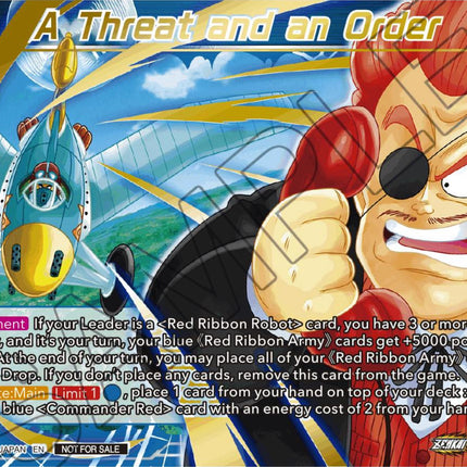 A Threat and an Order (Championship Z Extra Card Pack 2023) (Gold-Stamped) (P-547) [Tournament Promotion Cards]