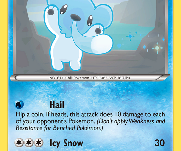 cubchoo pokemon card (40/135) [Black & White: Plasma Storm] – TokenMTG variation to centering Finish:Normal Pokemon Temporal Forces Illustration Violet ex